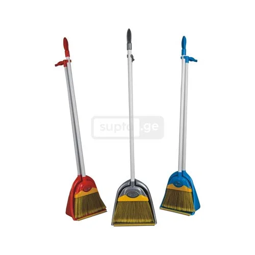 Plastic broom and dustpan set